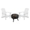 Flash Furniture 2 White Adirondack Chairs-Star & Moon Fire Pit JJ-C145012-32D-WH-GG - alternate 5